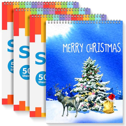 9" x 12" Sketch Book, 4-Pack 50 Sheets Spiral Bound Art Sketchbook, Acid Free Artist Drawing Paper Pad - size: 9" x 12"(Pack of 4)