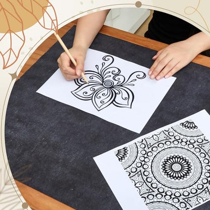Dinifee 5 Sheets Large Carbon Paper for Tracing 20.3 x 36 Inch Graphite Transfer Paper Waxed Carbon Transfer Paper for Wood, Paper, Canvas, Woodworking Patterns, Fabric, Sketch Drawing, Black - size: 20.3 x 36 Inch