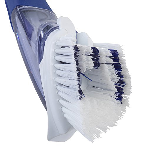 Dawn Refillable Soap Dispensing Dish Scrubbing Brush with Scraper, Dish Wand Scrubber Brush with Soap Dispensing Handle, Blue - size: Pack of 1, style: Fillable Brush