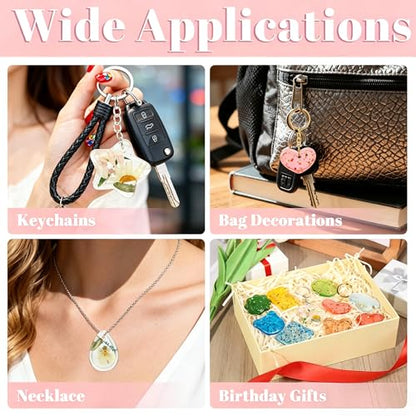 Keychain Silicone Mold, Keychain Resin Mold with Key Ring Accessory, Epoxy Resin Jewelry Molds for DIY Keychains, Necklace, Pendant - color: Keychain-A