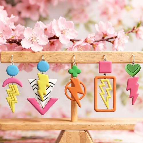 22Pcs Lightning Polymer Clay Cutters Geometric Polymer Cutter for Clay Earrings Making Festival Jewelry DIY - color: Lightning