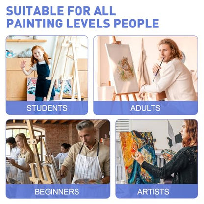 FUMILE 12x16 Canvas for Painting Stretched, 12 Pack Canvases for Painting-5/8 in Profile Primed White Blank Painting Canvas Value Pack for Oil & Acrylic Paint - size: 12x16IN