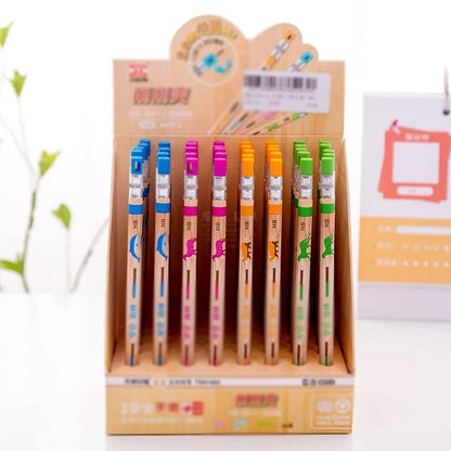 15Pcs Imitation Wood Automatic Pencil Writing Tools Offices School Supplies Student Gift