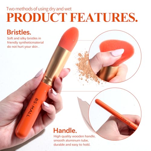 BS-MALL Makeup Brush Set 14 Pcs With Case - Foundation Brush, Concealer Brush, Blush Brush & Flawless Application – Complete Luxury Cosmetic Brush Kit For Travel & Daily Use - color: Orange