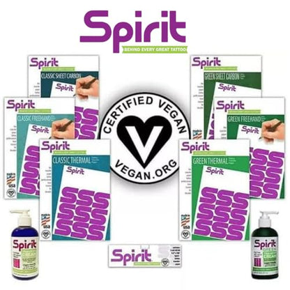 Spirit® Green Thermal Tattoo Stencil Transfer Paper, 8.5" X 14" - 100 Sheets, Certified Vegan, Proudly Made in the USA