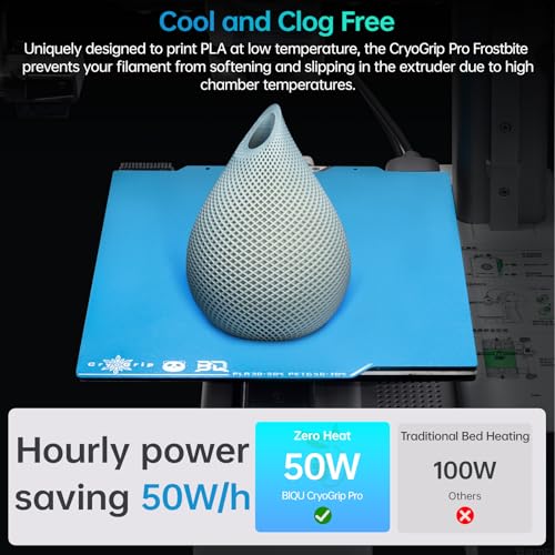 BIQU Cryogrip Pro Frostbite for Bambu-Lab A1 Mini 3D Printer Cold Build Plate 184x184MM Double Sided Strong Adhesion Spring Steel Sheet Room Temperature Print Upgrade Removable Heated Bed Cover - style: Frostbite(A1 Mini)