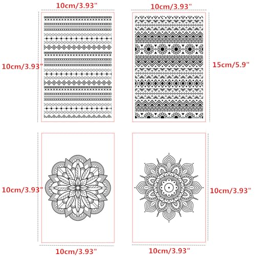 Polymer Clay Texture Sheets for Boho Style Earring Jewerly Making, Flowers Geometric Clay Texture Stamps Mat for Polymer Clay Projects Polymer Clay Earrings Tools