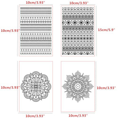Polymer Clay Texture Sheets for Boho Style Earring Jewerly Making, Flowers Geometric Clay Texture Stamps Mat for Polymer Clay Projects Polymer Clay Earrings Tools