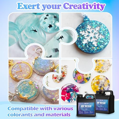 UV Resin 2000g Bulk, Advanced Formula UV Resin, Crystal Clear Odorless Hard Fast Curing for Jewelry Making, DIY Crafts, Coating & Casting - size: 2000g-2