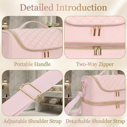 Nail Polish Organizer Case Holds 45 Bottles & Nail Lamp, Large Capacity Nail Tech Bag, Portable Nail Supplies Storage for Travel, Manicurist & Nail Artist Gift