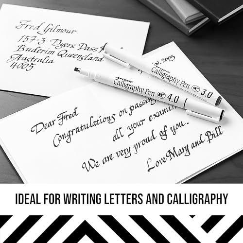 Artline EK-240W4 Calligraphy Pen - Assorted (Pack of 4), Black