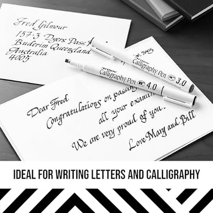 Artline EK-240W4 Calligraphy Pen - Assorted (Pack of 4), Black