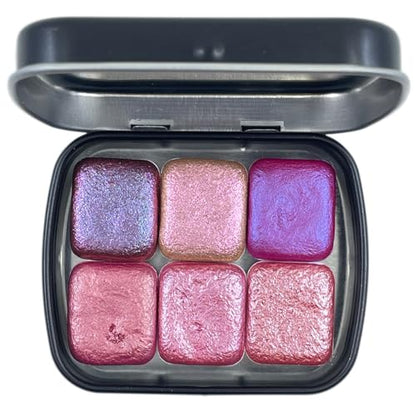 IUILE Handmade Watercolor Paints - Pink Half Pan Set (6 colors) - color: Pink