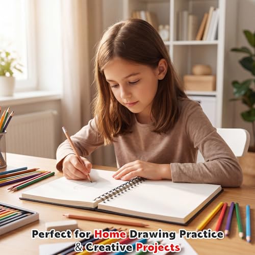 5.5" x 8.5" Small Sketch Book, 2 Pack Mini Sketchbook Drawing Pad, 68lb/100gsm Spiral Bound Sketch Book for Kids Students Beginner Artists Drawing Painting Sketching - size: 5.5x8.5