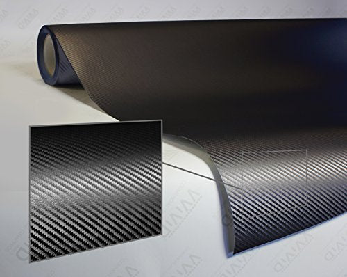 VViViD Craft 3D Carbon Fibre Textured Vinyl Sheet 1ft x 5ft for Silhouette, Cricut and Cameo Machines Including 12" x 12" Sheet of Transfer Paper (Black) - color: Black