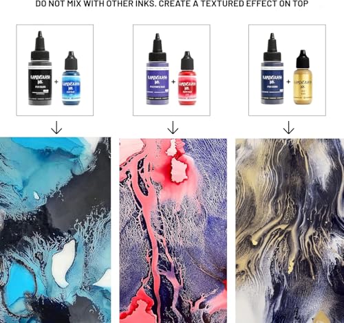 KAMENSKAYA Delaminating Alcohol Inks - Delaminating Ink Set 'Marine' - 8 pcs. 1 Fl Oz (30 ml) Each - color: Marine