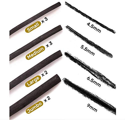 10pcs Vine Charcoal Sticks Willow Artist Soft Charcoal Pencil Sticks Drawing Art Set in Tin Box, 4 Sizes Charcoal Drawing Chalks Art Medium for Sketching, Drawing, Shading