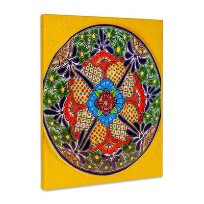 3dRose Colorful handmade patterns of a Ceramic Plate, Guanajuato, Mexico Museum Grade Canvas Wrap 8x10 - size: 8"L x 10"W