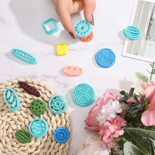 ORIGACH 17 Pcs Bread Shape Clay Cutters, Bread Polymer Clay Cutter for Earring Making Bakery Bread Clay Cutters for Jewelry Making - style: Bread