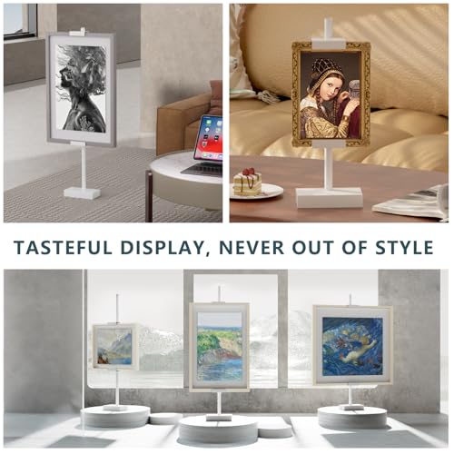 Adjustable Tabletop Picture Frame Stand - Up to 29" Height, Frame Holder Stand Table Easels for Display, Metal Standing Easel Display Stand for Picture Frames, Artwork, Canvas (White) - color: White