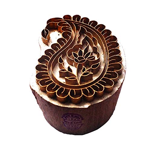 Creative Printing Stamp Brass Paisley Designs Wood Pottery Block - size: BSCtag002
