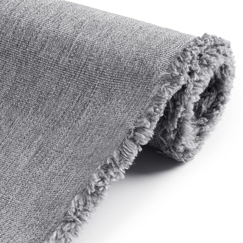 Foreate 600D Waterproof Canvas Fabric by The Yard 58” W Outdoor Upholstery Fabric for Chairs Indoor Polyester Material Patio Cushion Furniture Cover DIY Sewing, 10 Yard Light Grey - color: Light Grey, size: 10 yard