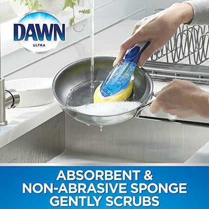 Dawn Ultra Soap Dispensing Dish Wand and Kitchen Brush Set with Scrapers, Kitchen Dish Wand and Scrubber Brush Dishwashing Set, Blue/White - size: Pack of 1, style: Dispensing Sponge + Brush