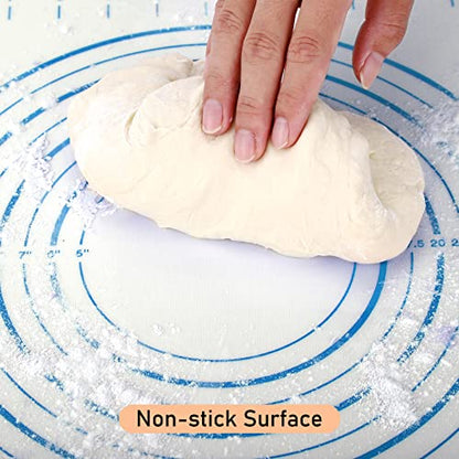 Silicone Baking Mat with Measurements, Pastry/Fondant/Dough Rolling Counter/Oven Liner Mat, 20''(W)28''(L) Blue - color: Blue, size: 28"L x 20"W