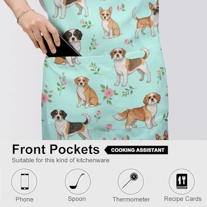 Cooking Apron for Adults with Pockets, Waterproof Oil Resistant Bib for Kitchen Restaurant BBQ Baking - color: Style (336)