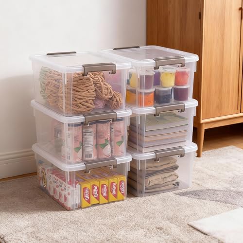Citylife 17 QT Plastic Storage Bins with Lids Latching Stackable Storage Containers for Organizing Large Clear Storage Box for Garage, Craft, Toys, Closet, Home, 1 Pack - size: 1 Pack-17QT-N