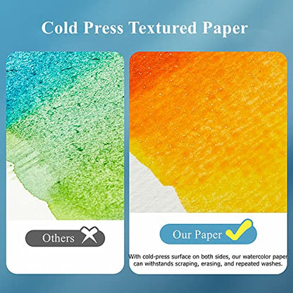 FEITAKE Watercolor Pad 9"x12" Watercolor Paper Sketchbook 100% Cotton/Cold Pressed /140lb (300gsm)/ Acid Free Artist Grade Water Color Art Drawing & Painting Paper -20 Sheets Pack - color: 9x12“ 1 Pad