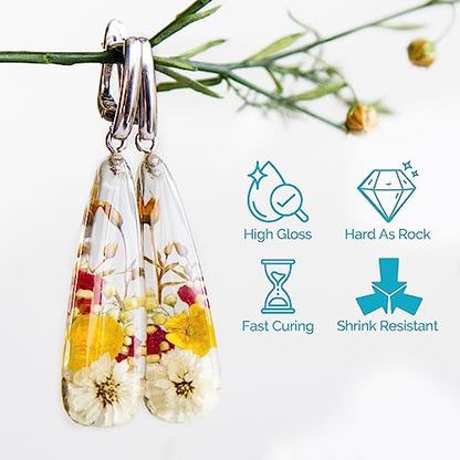 UV Resin 400g Bulk No Odor Upgrade Clear UV Epoxy Resin Hard Fast Cure Resin Kit Jewelry Making Handmade DIY Craft Decoration Coating - size: 400g
