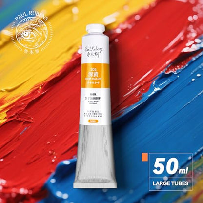 Paul Rubens Oil Paint, 18 Bright Oil Colors Art Supplies with High Saturation, 50ml Large Capacity Tubes, Faster Drying Time with Creamy Texture and Consistency for Artists, Students, Beginners - color: Multicolor-01