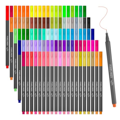 Tebik 108 Pack Planner Colored Pens, 100 Assorted Colors Drawing Pens with 8 Different Stencils, Perfect for Dotted Journal Planner Writing Note Calendar Coloring Office School Supplies - color: 100 Colors