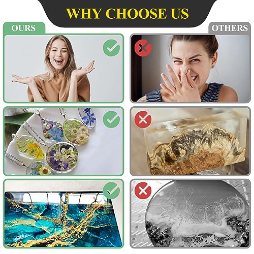 68OZ 3×UV Resistant Resin Kit,No Bubble & Crystal Clear Epoxy Resin for Coating, Casting, Table Top,DIY, Bar Top, River Tables, Resin Art, Wood with High Gloss Finish - size: 68 OZ