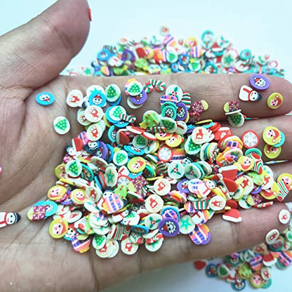 40g Mini Christmas Fimo Polymer Slices Adults Nails Slices Art Design Supplies DIY Craft (Christmas) - color: Christmas