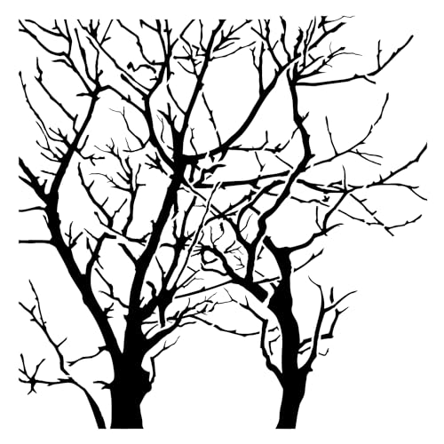 The Crafter’s Workshop - Reusable Birch Tree Stencil for Painting and Crafts – Elegant Reversed Branches Pattern for Wood, Canvas, and Journals – 2 Pk, 6" x 6" – Birch Trees/Reversed Branches - style: Birch Trees / Reversed Branches