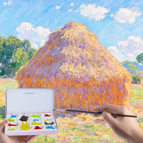 Travel Watercolor Palette,Portable Ceramic Palette with 14 Well,Metal Paint Box with Porcelain Palette(Pink Box) - color: Pink