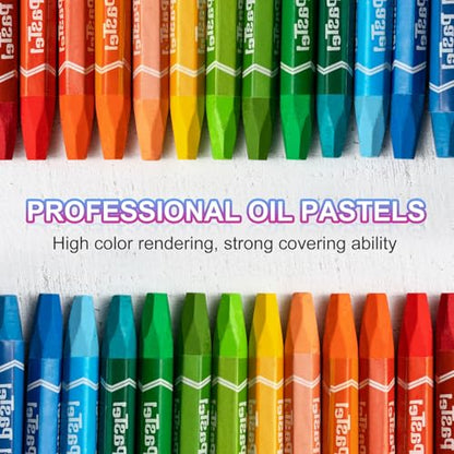 PATIKIL Sky Blue Oil Pastels, 48Pcs Soft Oil Crayons Pastels Stick Vibrant and Creamy Art Supplies Bulk for Artists Beginners Art Painting Drawing Blending Graffiti Gallery - color: Sky Blue