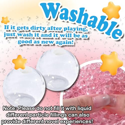 Dsyrvd 12PCS DIY Stress Ball Making Kit with Sealing Rubber Ring*12, Cable Tie*12, Balloon Expander Tool*1, Vacuum Tool*1, 100g Pink Filling Beads Great for Relieve Stress