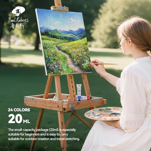 Paul Rubens Oil Paint, 24 Colors*20ml/0.67 oz Tubes, Professional Bright Oil Colors with High Saturation, Creamy Texture, and Consistency, Art Supplies for Artists, Students, Beginners