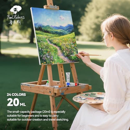 Paul Rubens Oil Paint, 24 Colors*20ml/0.67 oz Tubes, Professional Bright Oil Colors with High Saturation, Creamy Texture, and Consistency, Art Supplies for Artists, Students, Beginners