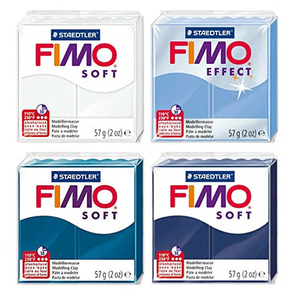 FIMO Soft & Effect Polymer Oven Modelling Clay - 57g - Set of 4 - The Snow & Ice Collection