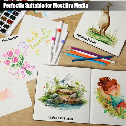 Hardcover Sketch Book, 110lb/180GSM Sketchbook for Drawing Painting, 160 Pages/80 Sheets Square Sketch Pad, 8×8 in Drawing Book Art Supplies for Teens, Adults, Artists - size: 8.3×8 Inch (1 Pack)