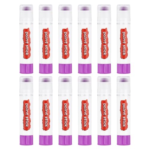 PATIKIL Tempera Paint Sticks, 12 Pcs Solid Tempera Paints Sticks Washable Bulk Markers Pen Quick Drying for Artists Beginners Art Supplies, Pink - color: Pink