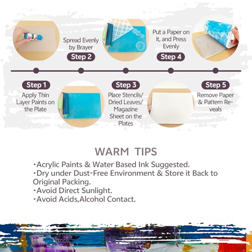 LIVHOLIC Small Gel Plate 10x10 cm Sqaure Gel Printing Plate Small Size for Printmaking Card Making Mix Media - size: 10CM