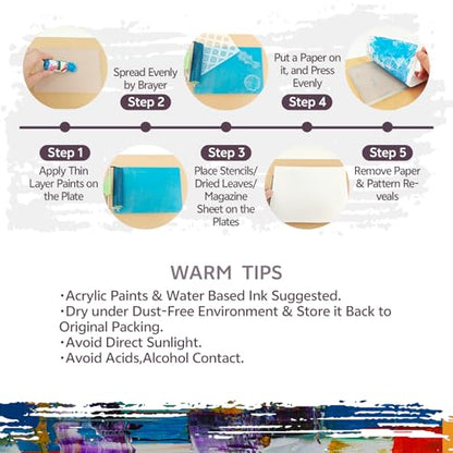 LIVHOLIC Small Gel Plate 10x10 cm Sqaure Gel Printing Plate Small Size for Printmaking Card Making Mix Media - size: 10CM