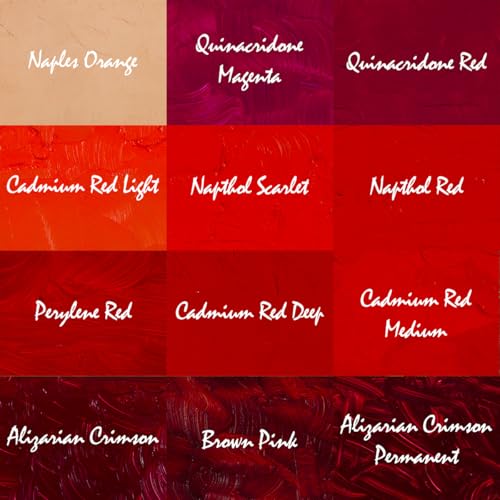 Gamblin Artist Oil Paint Set For Professionals - RED SET - 37ml Tubes - color: Red
