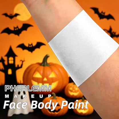 White Face Paint Stick Waterproof Eye Black Smooth SmudgeProof Body Paint High Pigment for Sports Events Halloween SFX Makeup Ghost Vampire Clown Looks - color: White