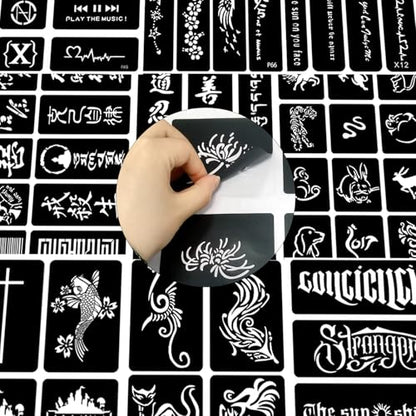 20 Sheets Temporary Tattoo Stencil for Women Girls Kids Boys, Dargon Butterfly Face Body Paint DIY Art Reusable Glitter Tattoos Kit School Show Birthdays Halloween Christmas Party Favor Supplies